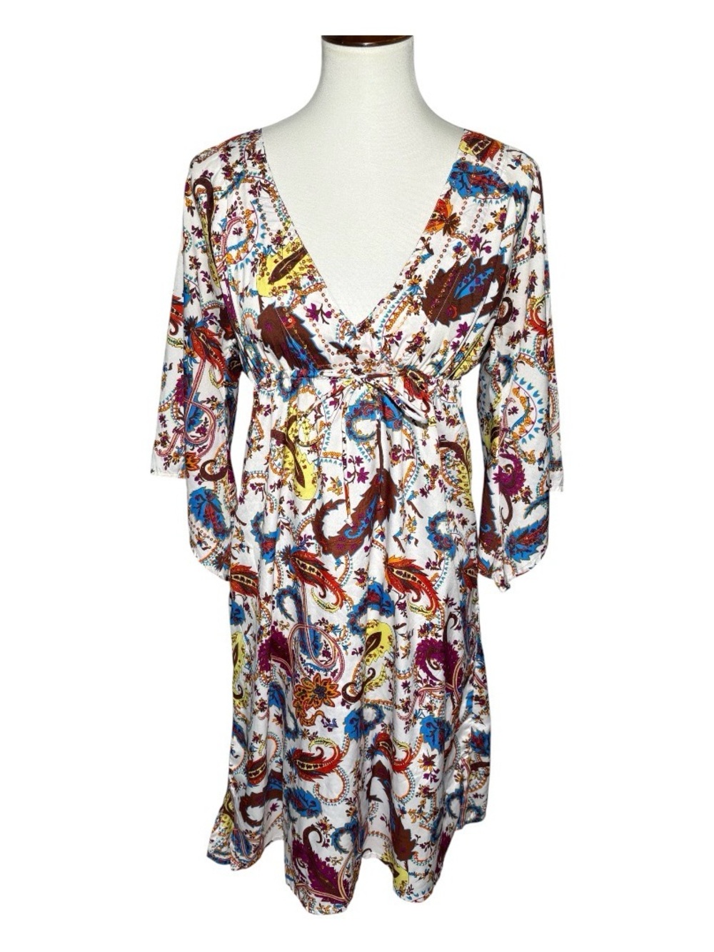 Murval multicolor dress paisley print &  v-neckline size M/L